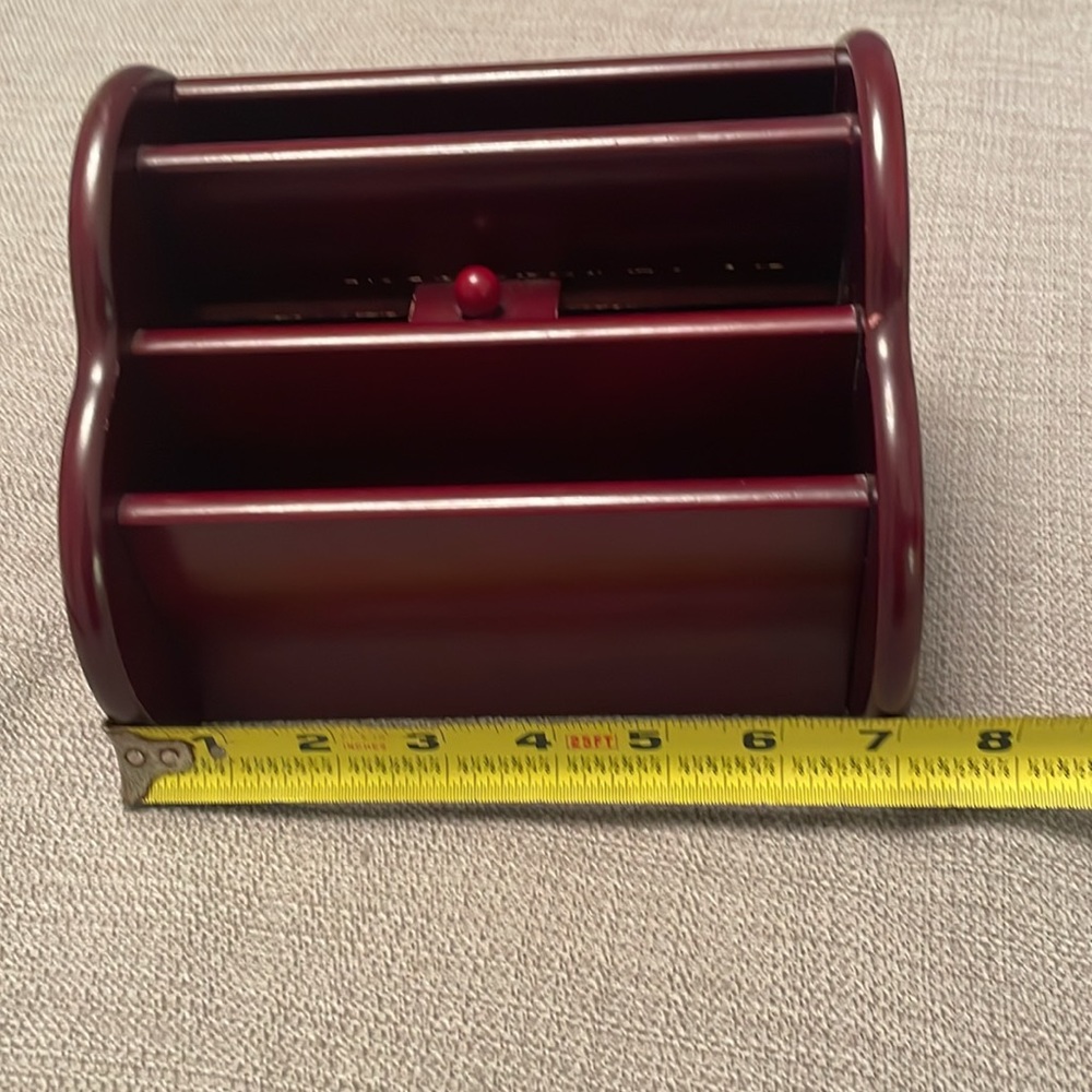 Tv Remote Control Caddy Holder or Desktop Organizer Cherry Wood Color - Picture 7 of 10